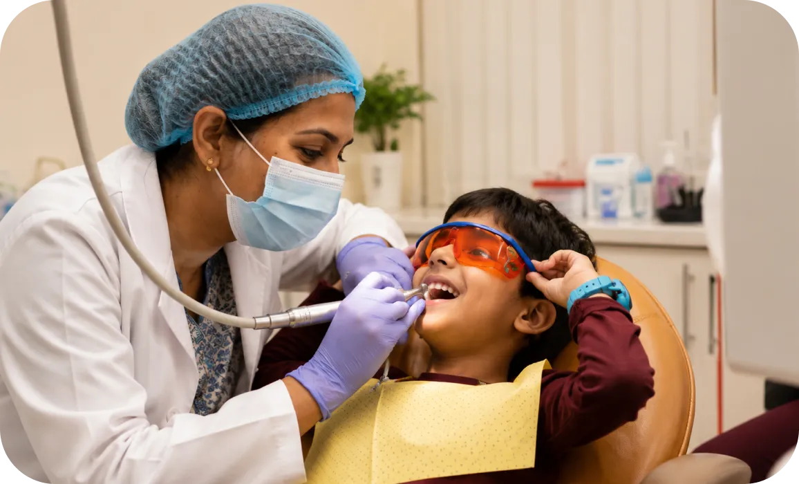Child smiling with healthy teeth