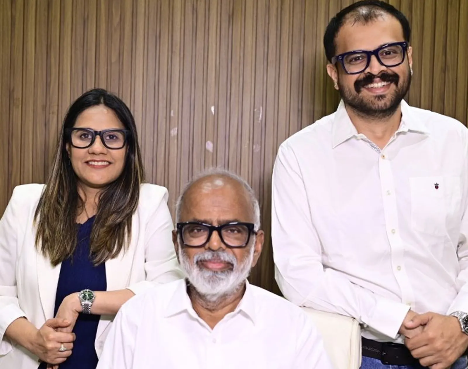AVMSmiles founders Dr. Riddhi Rathi Shet, Dr. A. Velumani and Dr. Kunal Shet together