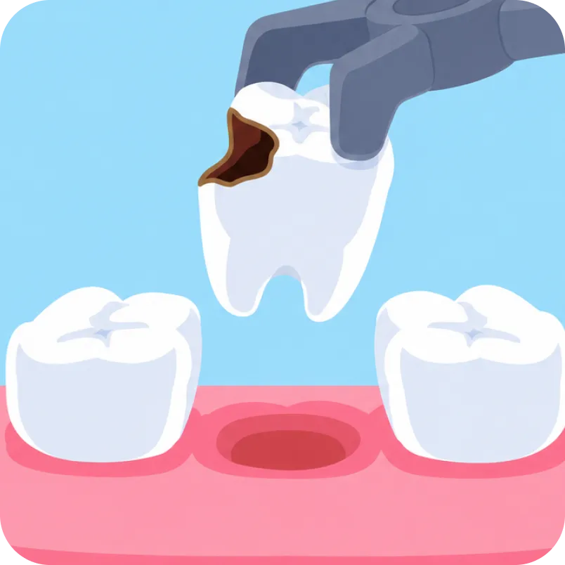 Healthy smile after extraction